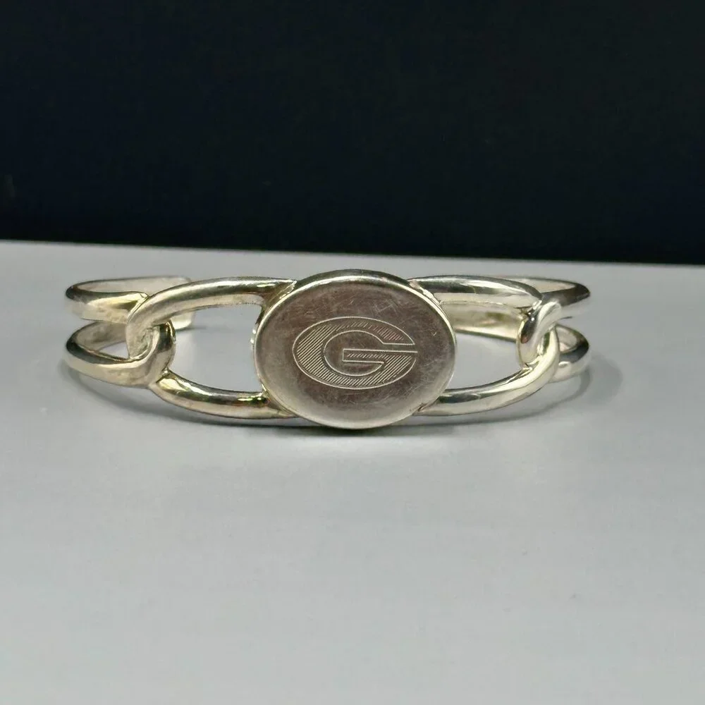 Georgia Bulldogs Silver Plated Cuff Bracelet UGA Football Signed Best